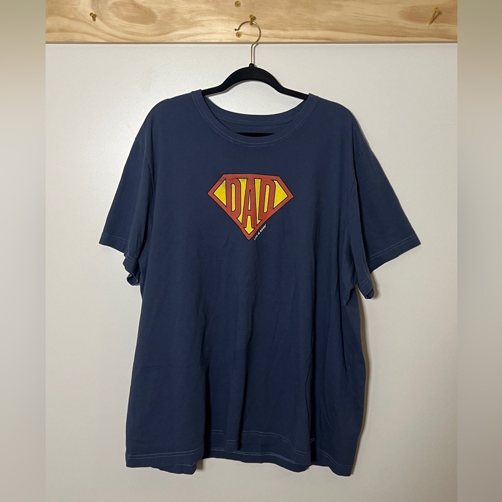 Life is Good Crusher T-Shirt Superdad Blue Men Size XXXL